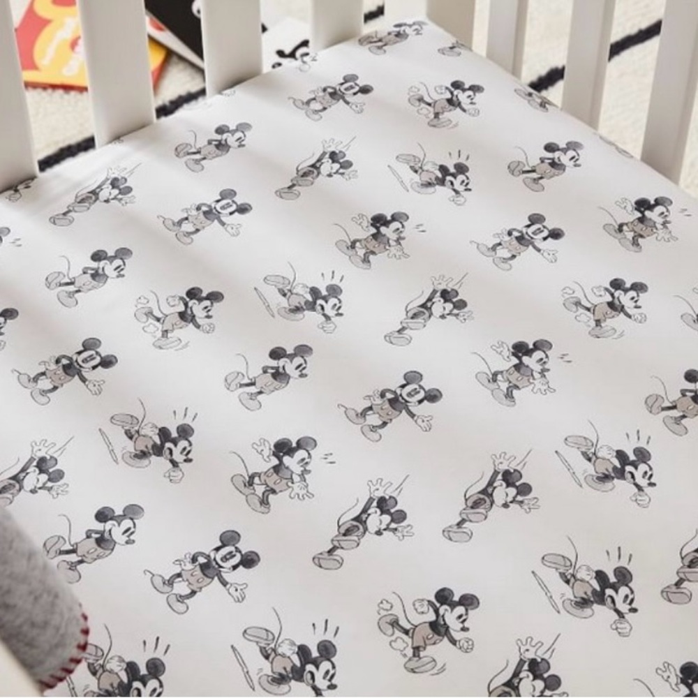 Pottery Barn Kids Disney Mickey Mouse Organic Crib Sheet